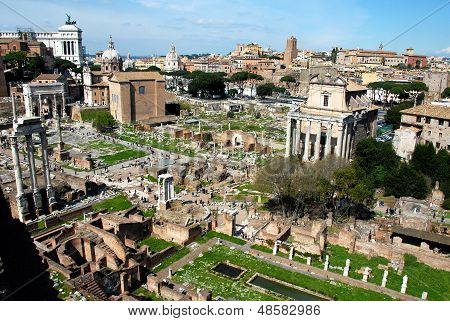 Panoramic View Of Foro Romano (roman Forum),rome,italy