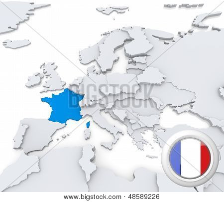 Francia sulla mappa d'Europa