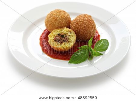 arancini, fried rice balls, italian cuisine