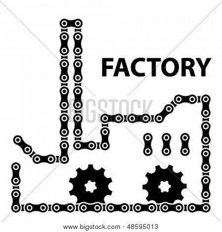 Vector Fabrik Industrie Kette Kettenblatt silhouette  