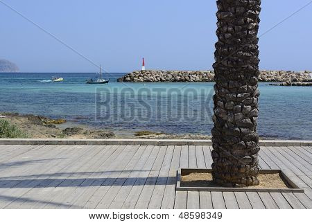 Palmiye sandığı, deniz feneri ile iskele