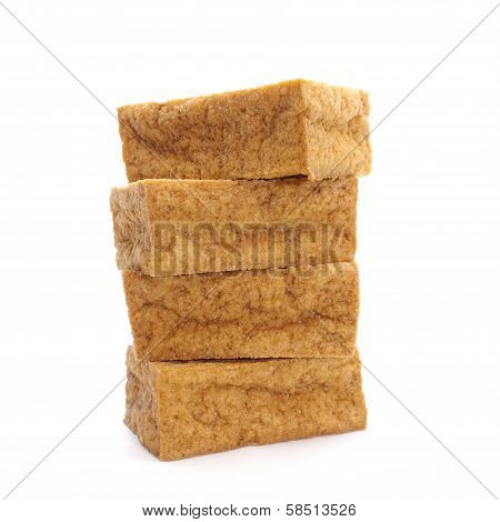 tofu blocks isolated on white