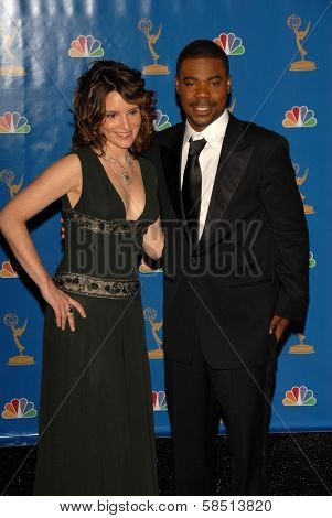 LOS ANGELES - AUGUST 27: Tina Fey and Tracy Morgan in the Press Room at the 58th Annual Primetime Emmy Awards in The Shrine Auditorium August 27, 2006 in Los Angeles, CA.