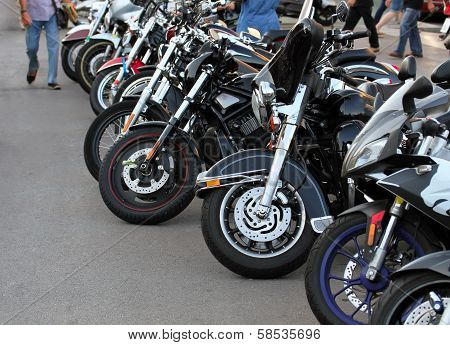 Motobikes In A Row.