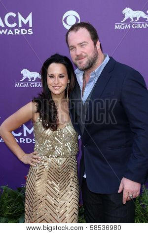 Lee Brice and fiancee Sara Rebeley at the 48th Annual Academy Of Country Music Awards Arrivals, MGM Grand Garden Arena, Las Vegas, NV 04-07-13