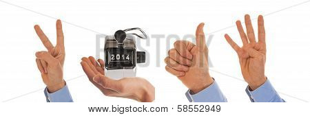 Hands Figuring The Year 2014