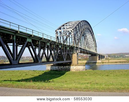 Railway Bridge Over River Rhine