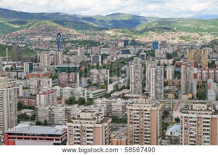 Panoramic view of Sarajevo from Bosmal building