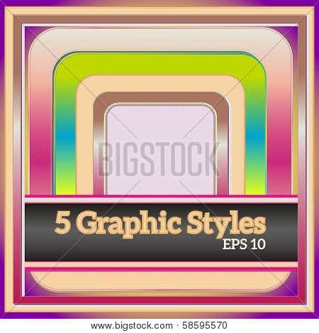 Set Of 5 Various Graphic Styles For Design.