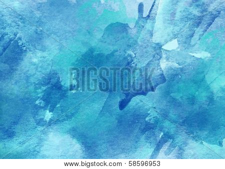 Abstract Blue Watercolor Background.