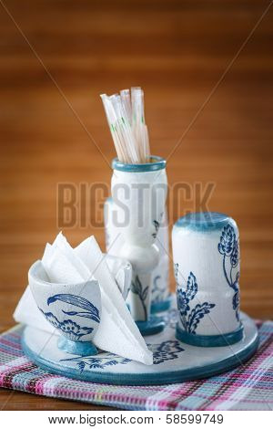 Set With Spices In A Decoupage Style