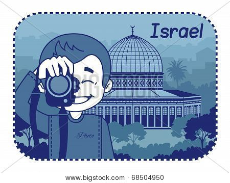 Illustration with Holy Sepulcher in Israel