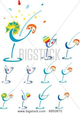 Glas farvet cocktail