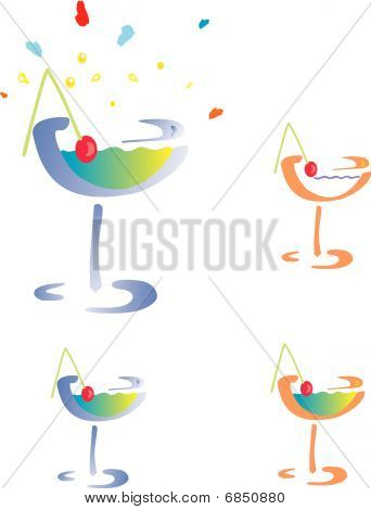 Glas farvet cocktail