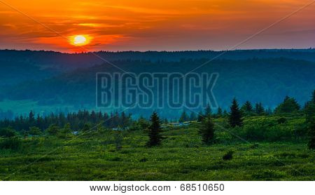 Sunset Over Dolly Sods Wilderness, Monongahela National Forest, West Virginia.