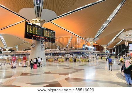 KUALA LUMPUR-APRIL 23: airport interior on April 23, 2014 in Kuala Lumpur, Malaysia. KLIA is Malaysia's main international airport and one of the major airports of South East Asia
