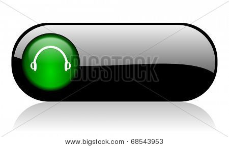 headphones black glossy banner