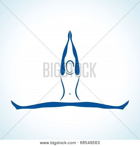 Illustration of stylized yoga pose stock vector