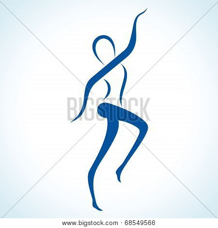 Illustration of stylized yoga pose stock vector