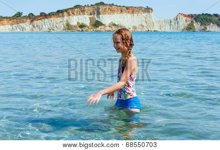 Happy Girl In Sea