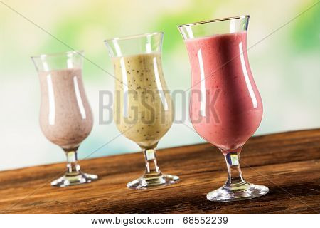 Healthy Diet, Protein Shakes And Fruits