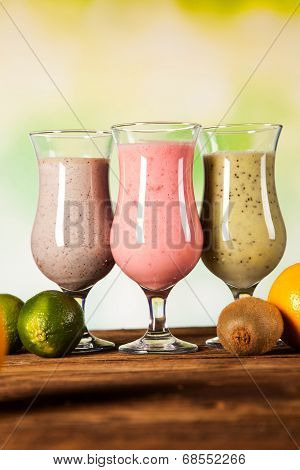 Healthy Diet, Protein Shakes And Fruits