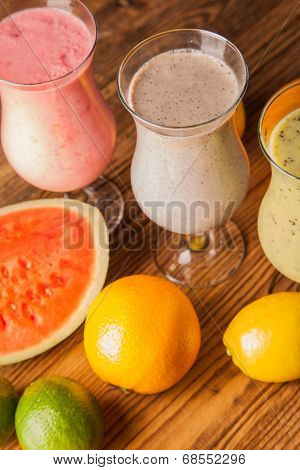 Healthy Diet, Protein Shakes And Fruits