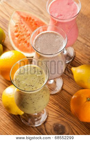 Healthy Diet, Protein Shakes And Fruits