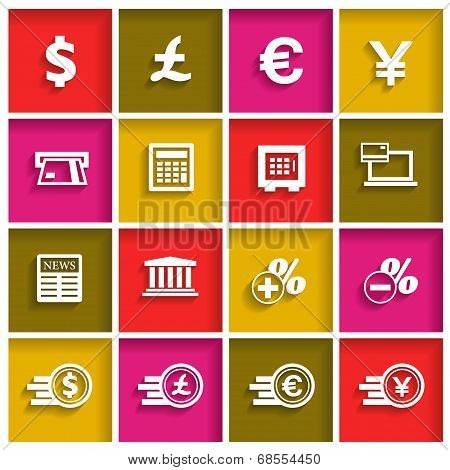 Flat Icons Set For Web