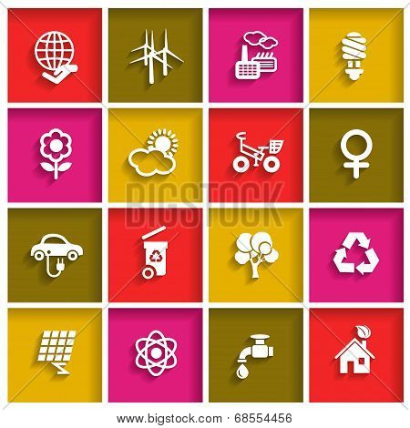 Flat Icons Set For Web