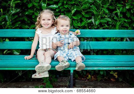 Funny Little Children Brother And Sister