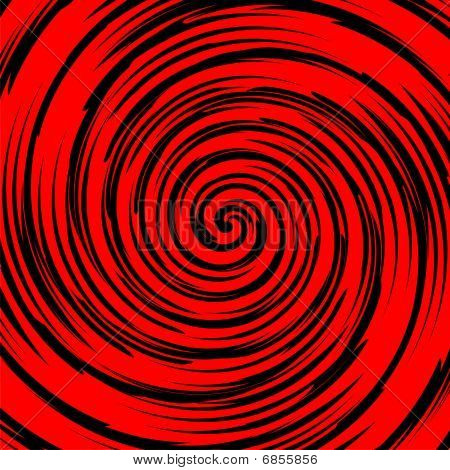 Svart spiral på röd bakgrund, vektorgrafik