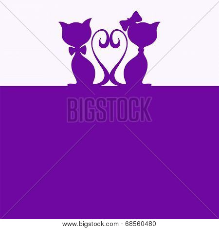 Abstract background with two cats