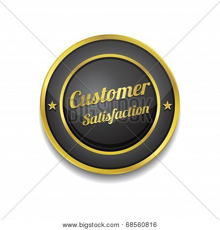Customer Satisfaction Golden Black Vector Icon