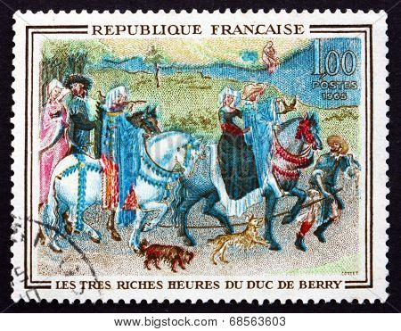 Postage Stamp France 1965 Leaving For The Hunt, Miniature