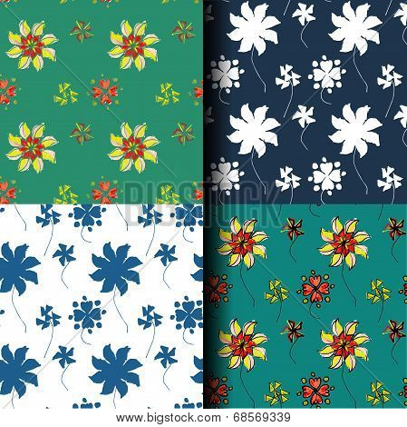 Seamless Pattern Flower Background
