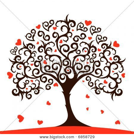 amore albero vettoriale