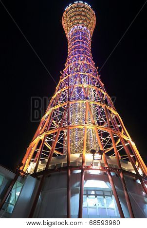 Kobe Port Tower by night