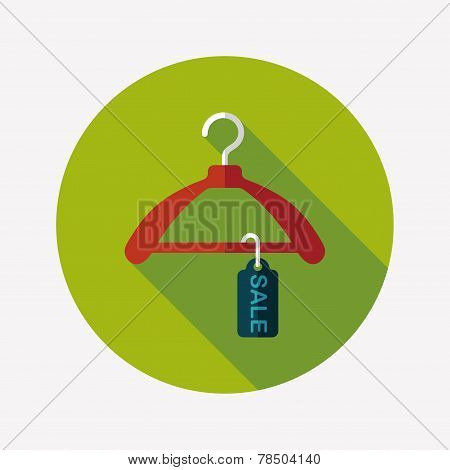 Shopping Clothes Hanger Flat Icon With Long Shadow,eps10