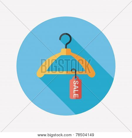 Shopping Clothes Hanger Flat Icon With Long Shadow,eps10