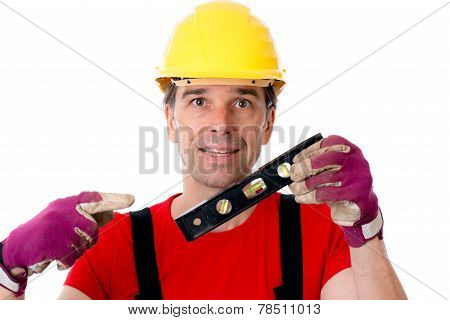 Worker With Water-level