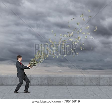 Businessman Holding Case