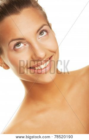 young woman with clean skin