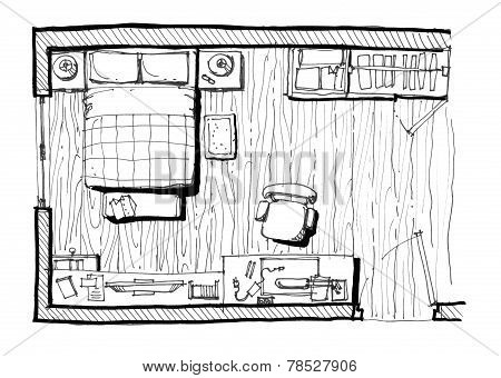Bedroom Layout Illustration