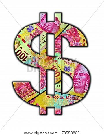 Mexican Peso 100 Cash Sign
