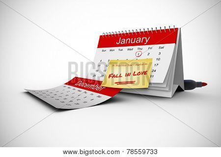 Composite image of new years resolutions on january calendar