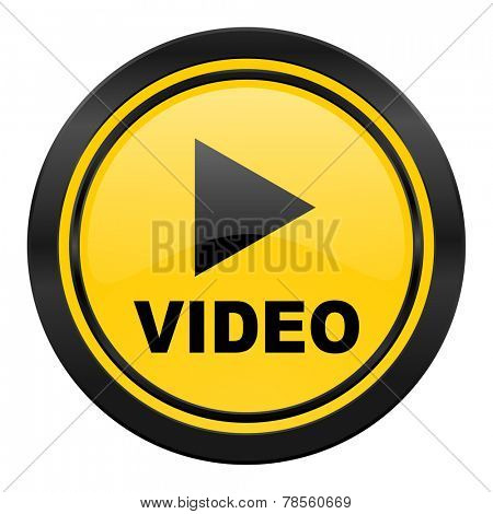video icon, yellow logo, 