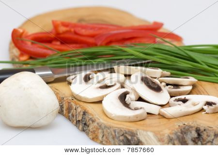 Champignons met peper en bieslook