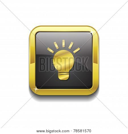 Bulb Gold Vector Icon Button