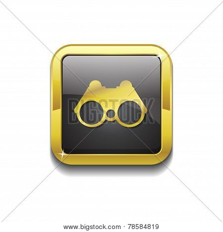Binocular Gold Vector Icon Button